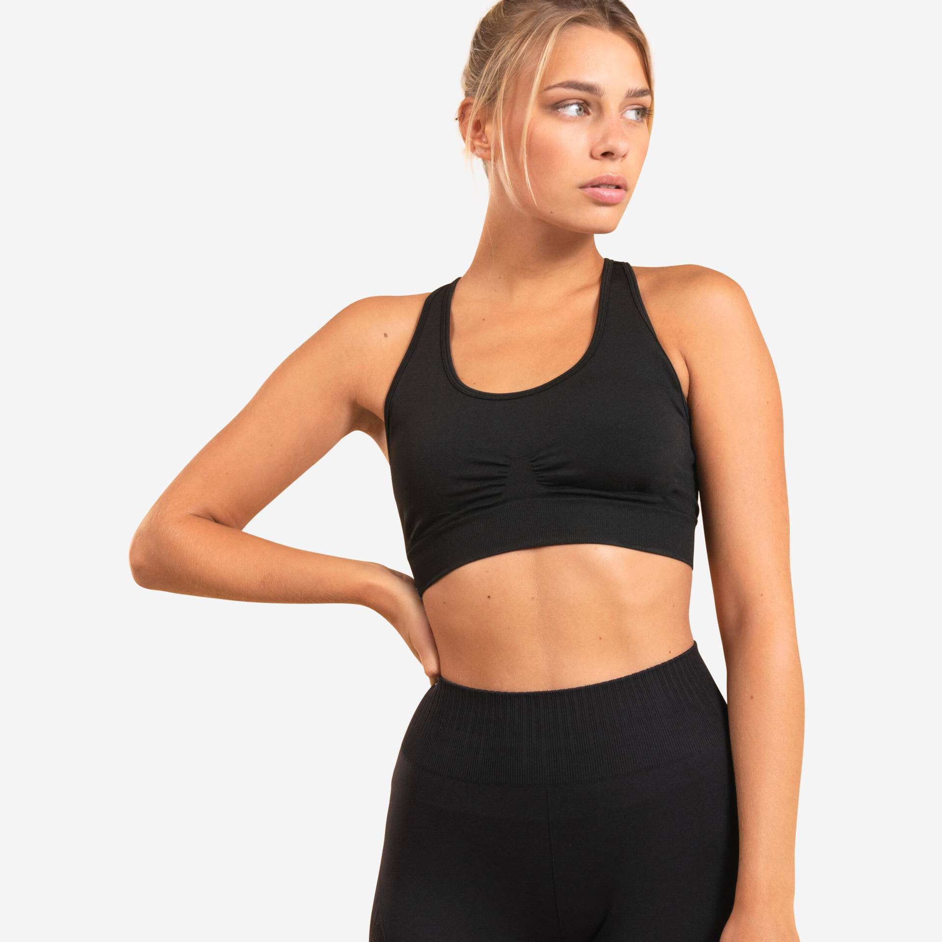 Bustier dynamisches Yoga Damen - schwarz von KIMJALY