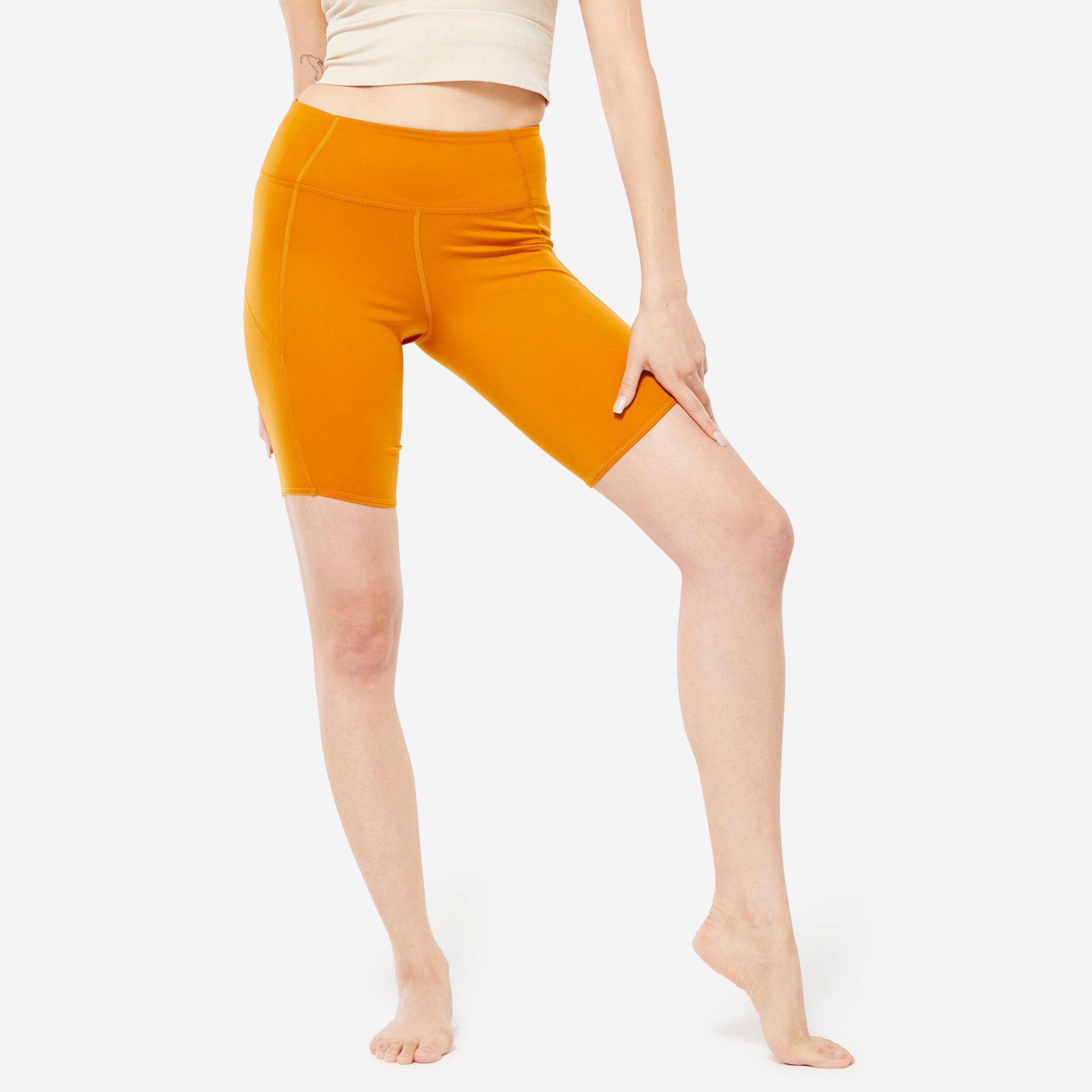 Radlerhose dynamisches Yoga Damen - ocker Radlerhose dynamisches Yoga Damen - ocker von KIMJALY