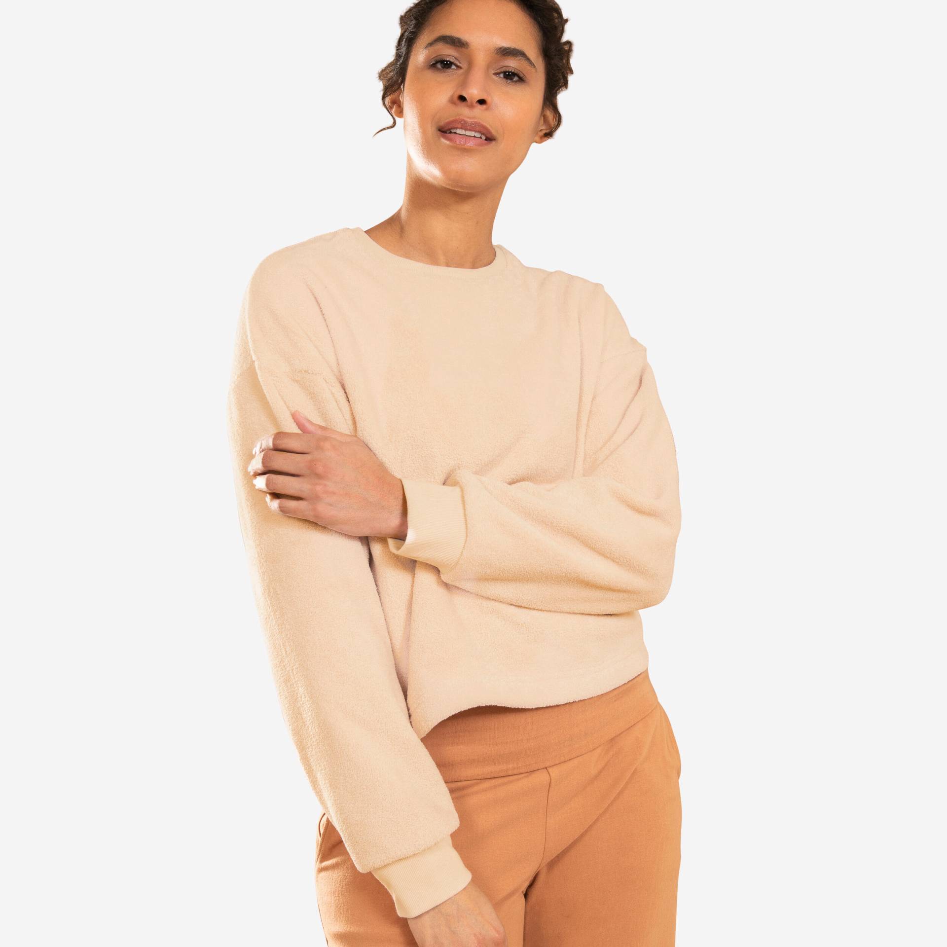 Sweatshirt Fleece Yoga & Meditation - Cocoon beige von KIMJALY