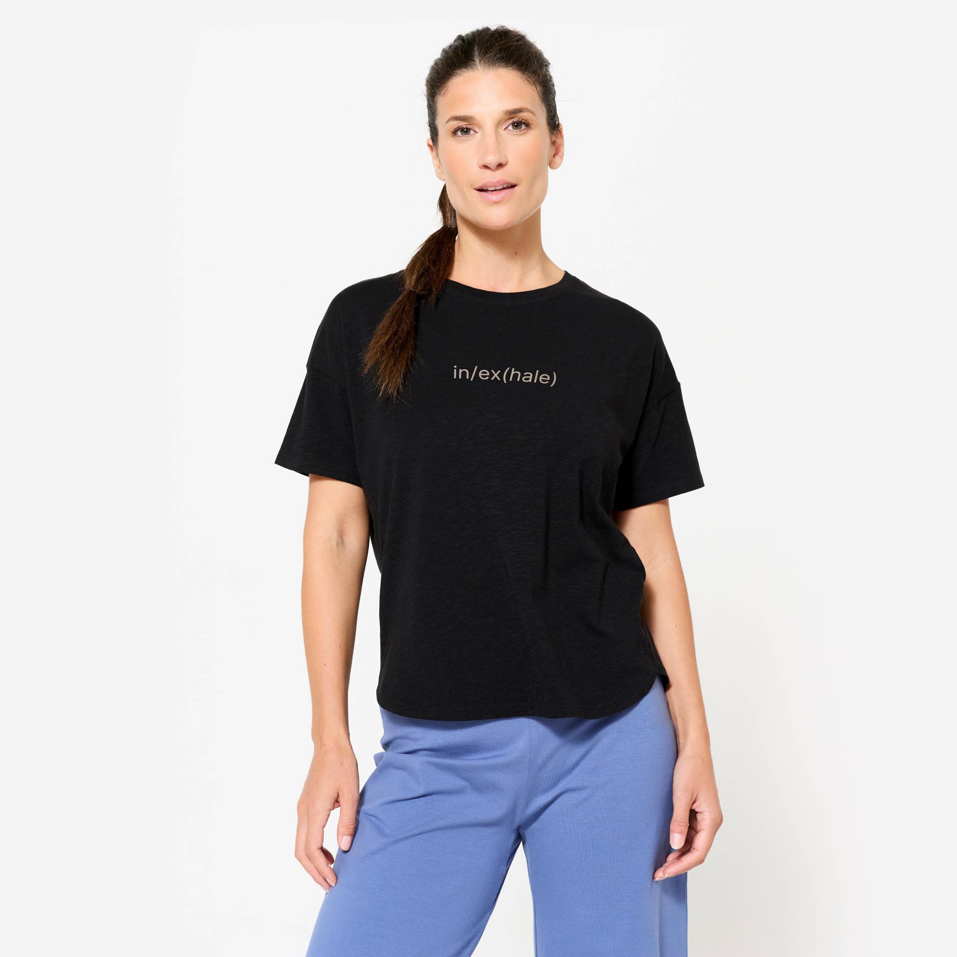 T-Shirt Yoga Damen - schwarz von KIMJALY