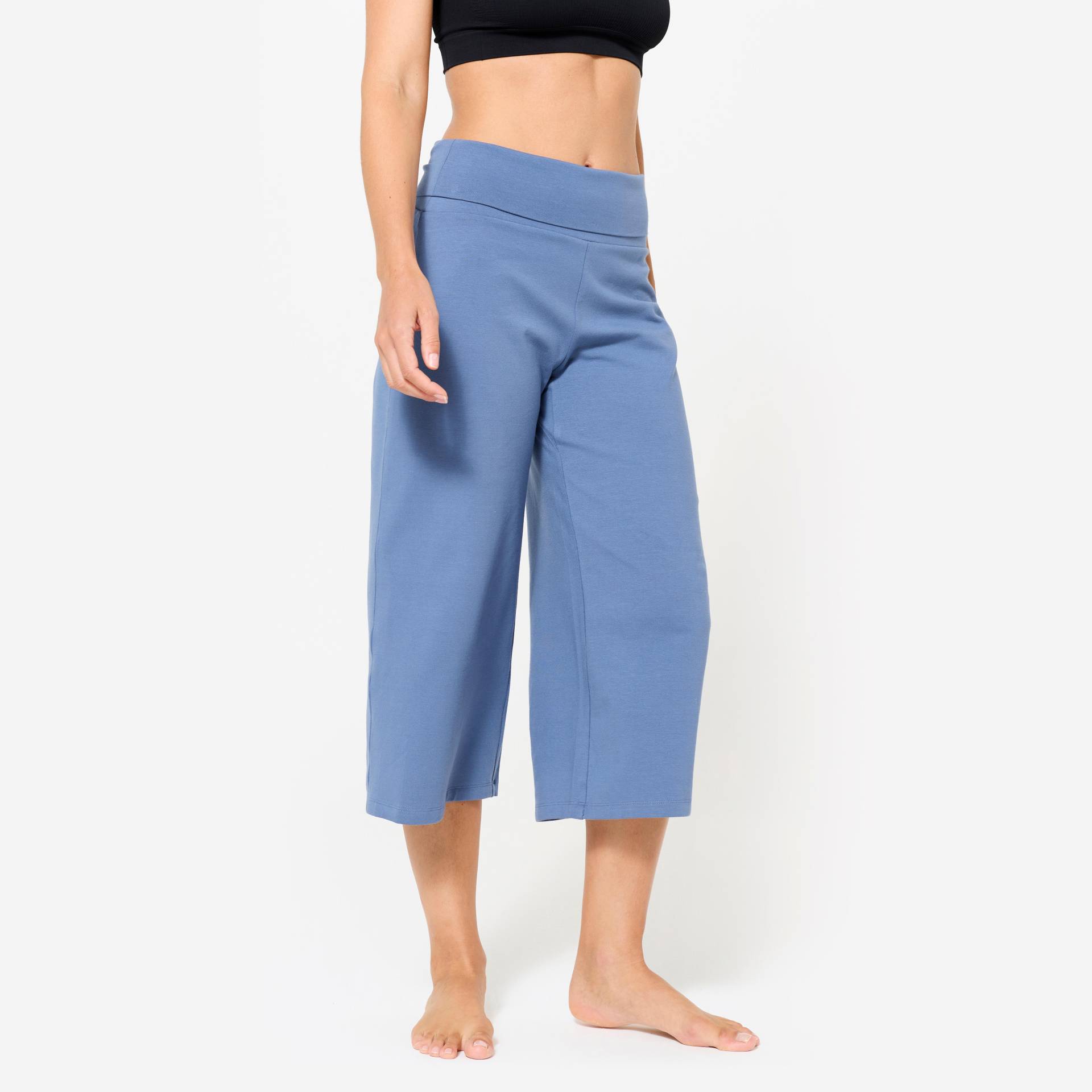 Yoga Caprihose Damen hoher Bund - kometenblau Yoga Caprihose Damen hoher Bund - kometenblau von KIMJALY