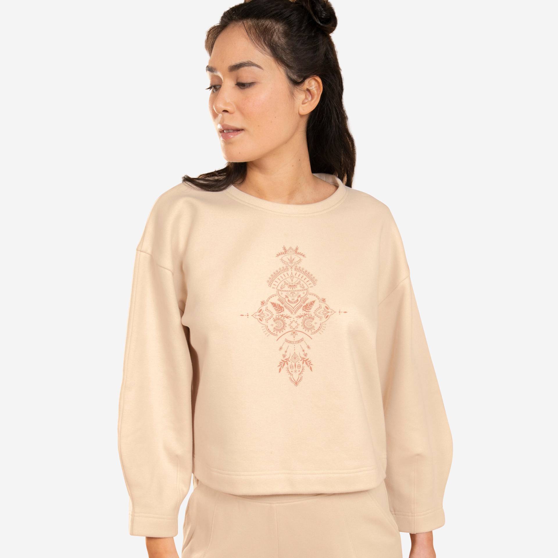 Yoga Sweatshirt warm bauchige Form ‒ beige von KIMJALY