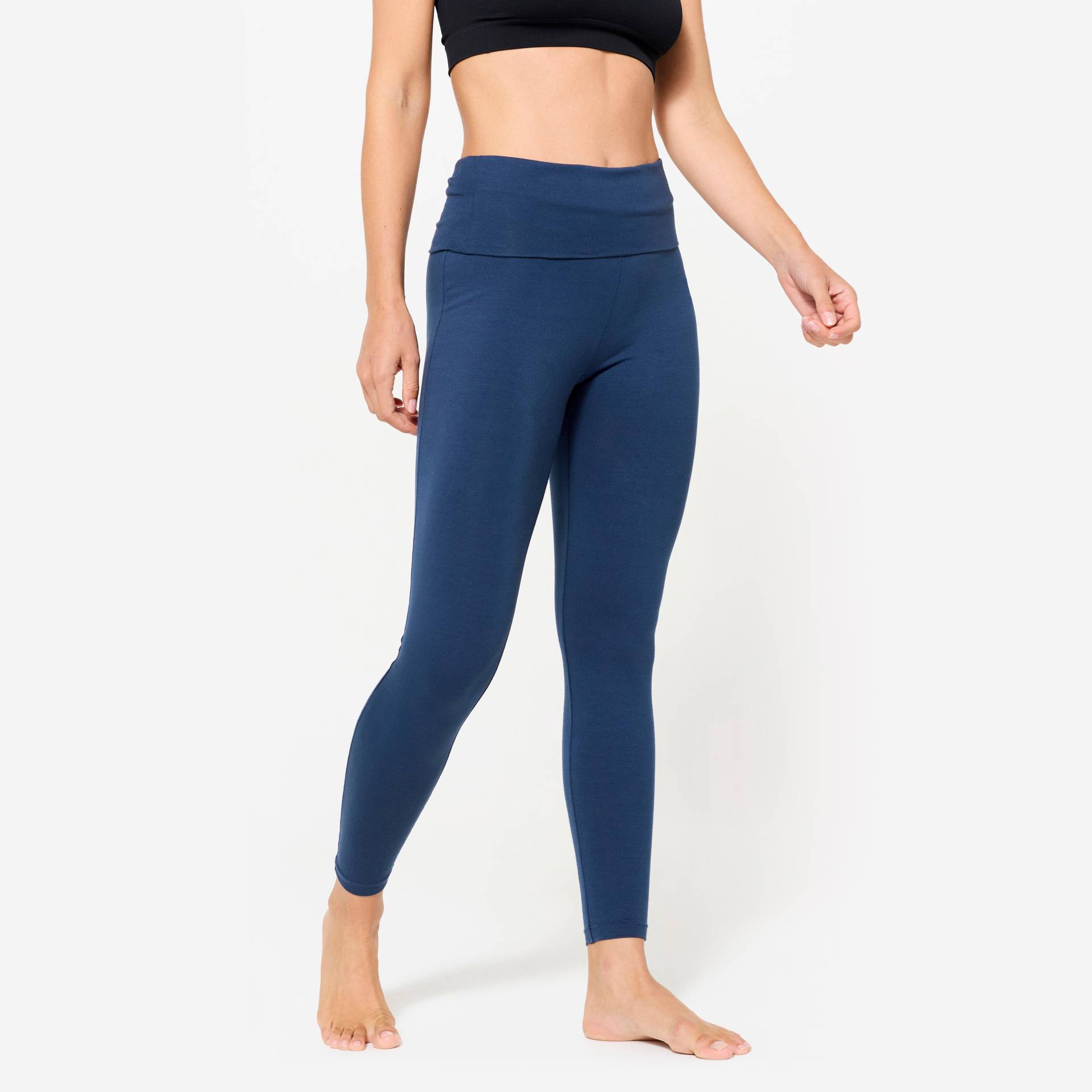 Yogahose hoher Bund sanftes Yoga Damen marineblau von KIMJALY