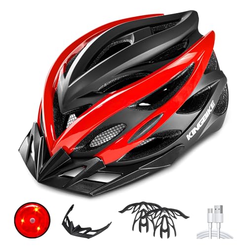 KING BIKE Fahrradhelm Helm Bike Fahrrad Radhelm mit LED Licht FüR Herren Damen Helmet Auf Die Helme Sportartikel Fahrradhelme GmbH RennräDer Mountain Schale Mountainbike MTB von KING BIKE