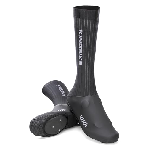 KINGBIKE Überschuhe Fahrrad Schuhüberzieher MTB Rennrad Überschuhe Überzieher Schuhe Cycling Shoecovers Atmungsaktiv und Bequem Für Erwachsene Jugend Herren Damen (42-45) von KINGBIKE