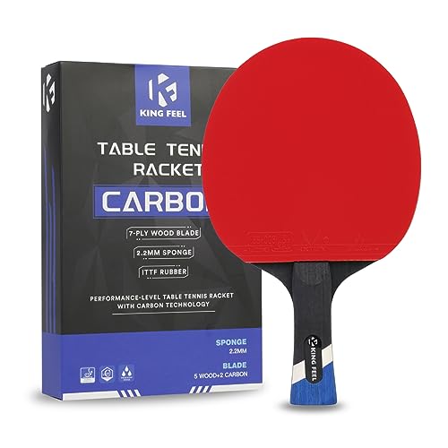 Professionelle Tischtennisschläger aus Leichter Kohlefaser mit 7-lagiger Klinge, 2,0 mm Premium-Schwamm, ITTF-zugelassenes Gummi – für Turnier-Level-Performance-Tischtennisschläger Professionelle Tischtennisschläger aus Leichter Kohlefaser mit 7-lagiger Klinge, 2,0 mm Premium-Schwamm, ITTF-zugelassenes Gummi – für Turnier-Level-Performance-Tischtennisschläger von KINGFEEL