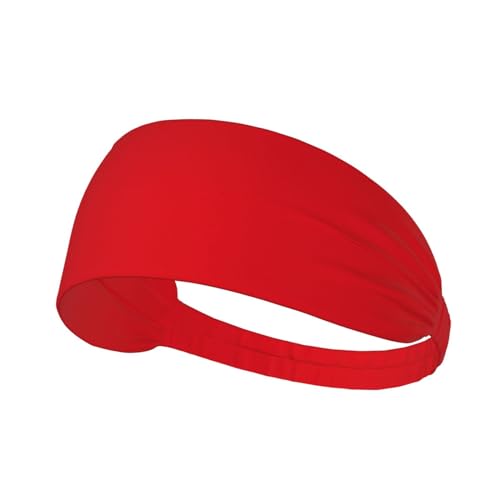 Einfarbige rote Schweißbänder, Sommerzubehör, elastische Bänder, modisches rutschfestes Stirnband, feuchtigkeitsableitendes Schweißband von KINGNOYI