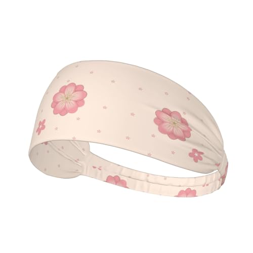 Little Pink Cherry Blossoms Schweißbänder, Sommerzubehör, elastische Bänder, modisches rutschfestes Stirnband, feuchtigkeitsableitendes Schweißband von KINGNOYI