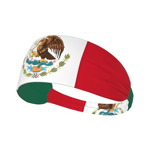 Schweißbänder mit Flagge von Mexiko, Sommerzubehör, elastische Bänder, modisches rutschfestes Stirnband, feuchtigkeitsableitendes Schweißband von KINGNOYI