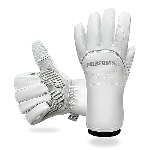 KINGSBOM -40°F Wasserdicht & Winddicht Handschuhe – 3M Thinsulate Winter Touch Screen Warme Handschuhe – zum Radfahren, Reiten, Laufen, für Outdoor-Sport – für Frauen und Männer - Weiß(L) von KINGSBOM