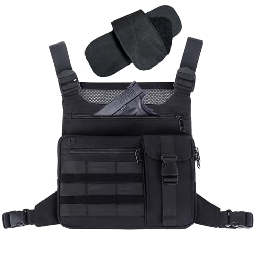 KINGSLONG Lauf-Brusttasche, leichte Laufweste, wasserabweisend, Brusttasche mit Handyhalter, Schwarz mit Holster, 13.5 x 0.5 x 12 inches, Brusttasche mit Holster KINGSLONG Lauf-Brusttasche, leichte Laufweste, wasserabweisend, Brusttasche mit Handyhalter, Schwarz mit Holster, 13.5 x 0.5 x 12 inches, Brusttasche mit Holster von KINGSLONG