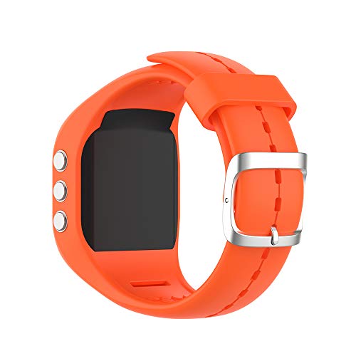 KINOEHOO Ersatzarmband kompatibel mit Polar A300 Edelstahl Armband Weiche Silikon Uhrenarmbänder.(Orange) von KINOEHOO