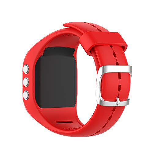 KINOEHOO Ersatzarmband kompatibel mit Polar A300 Edelstahl Armband Weiche Silikon Uhrenarmbänder.(rot) von KINOEHOO
