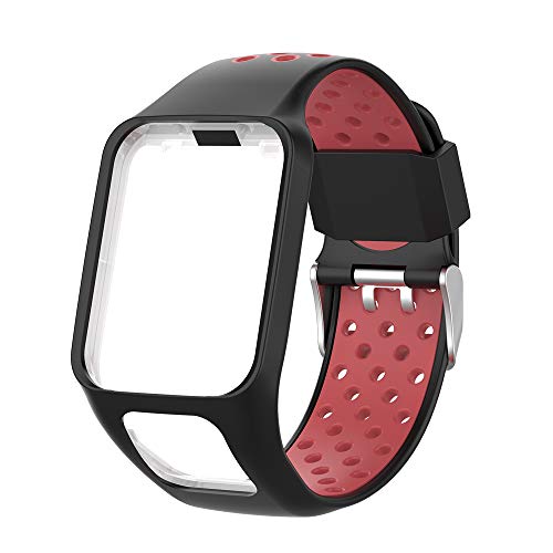 KINOEHOO Ersatzarmband kompatibel mit TOMTOM Runner 2/3 Cardio/Music Spark Cardio/Music Spark 3 Edelstahl Armband Weiche Silikon Uhrenarmbänder. von KINOEHOO