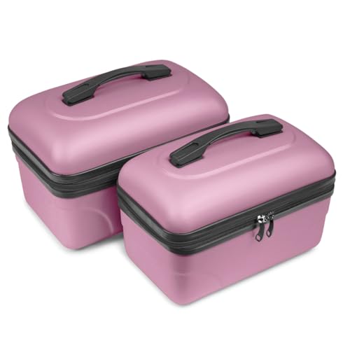 Set mit 2 großen Kosmetikkoffern – Hartschale, Reise-Kosmetiktasche Kinston, Rosa, Kosmetikkoffer Set mit 2 großen Kosmetikkoffern – Hartschale, Reise-Kosmetiktasche Kinston, Rosa, Kosmetikkoffer von KINSTON