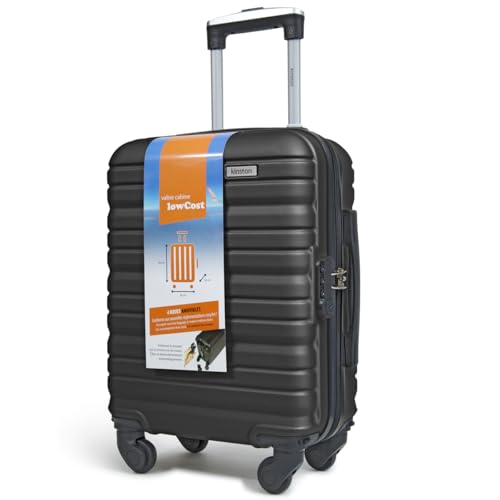 Kinston Kabinenkoffer für EasyJet mit 4 abnehmbaren Rädern - LowCost Größe - Leichtes und langlebiges Handgepäck mit schwenkbaren abnehmbaren Rädern - Schwarz Kinston Kabinenkoffer für EasyJet mit 4 abnehmbaren Rädern - LowCost Größe - Leichtes und langlebiges Handgepäck mit schwenkbaren abnehmbaren Rädern - Schwarz von KINSTON