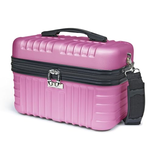 KINSTON Vanity Case Hartschale mit Schulterriemen – Kulturbeutel Reise Kosmetik – Hartschale mit Griff – Organizer für Reisen – Aufbewahrungsbox – großes Fassungsvermögen – Rosa KINSTON Vanity Case Hartschale mit Schulterriemen – Kulturbeutel Reise Kosmetik – Hartschale mit Griff – Organizer für Reisen – Aufbewahrungsbox – großes Fassungsvermögen – Rosa von KINSTON