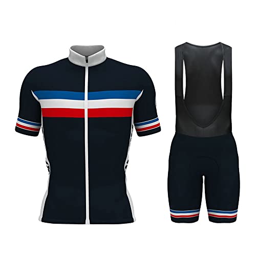 KINTPP Fahrradtrikot Herren Set Radtrikot Kurzarm Set Radsport Trikot mit Sitzpolster Kurz Hose Atmungsaktiv Fahrradbekleidung Männer Set Sommer von KINTPP