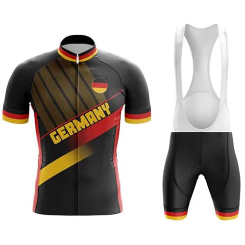 KINTPP Herren Fahrradtrikot Set Trikot Kurzarm+Radhose mit Sitzpolster Radsport Trikot Set Sommer Atmungsaktiv von KINTPP