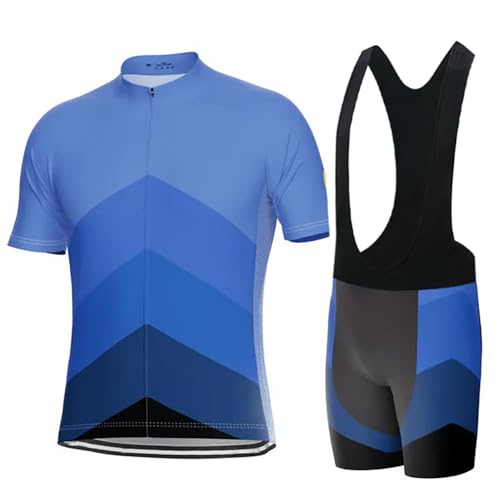 KINTPP Herren Fahrradtrikot Set Trikot Kurzarm+Radhose mit Sitzpolster Radsport Trikot Set Sommer Atmungsaktiv von KINTPP