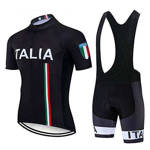 KINTPP Herren Fahrradtrikot Set Trikot Kurzarm+Radhose mit Sitzpolster Radsport Trikot Set Sommer Atmungsaktiv von KINTPP