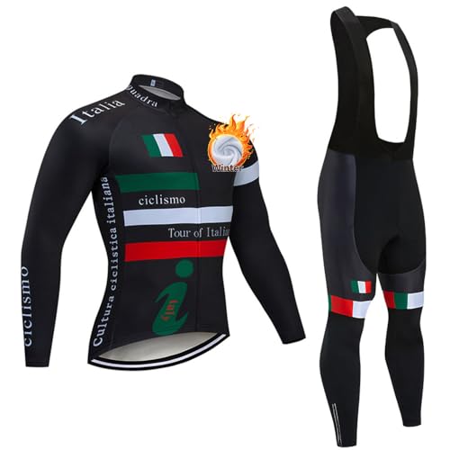 KINTPP Herren Radtrikot Set Herren Fahrradbekleidung Set Fahrradbekleidung Winter Fahrrad Trikot mit Sitzpolster für Radsport von KINTPP