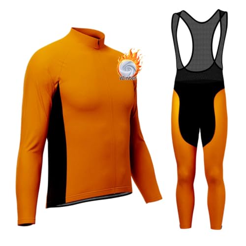 KINTPP Radtrikot Herren Fahrrad Trikot Langarm + Träger Hose Radsport-Anzüge Fahrradbekleidung Herren Set Thermo Winter Fahrradanzug Herren von KINTPP