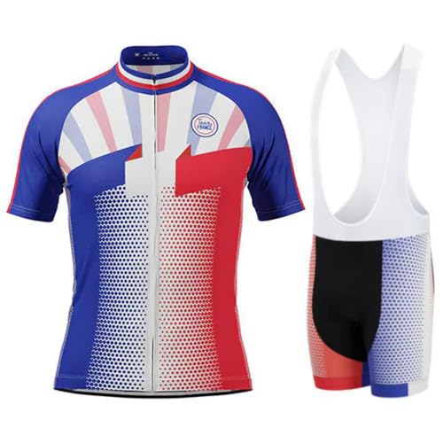 Männer Fahrradtrikot Set Fahrradbekleidung Herren Atmungsaktiv Fahrrad Trikot Kurzarm and Trägershorts Radsport Trikot Sommer Kurz von KINTPP