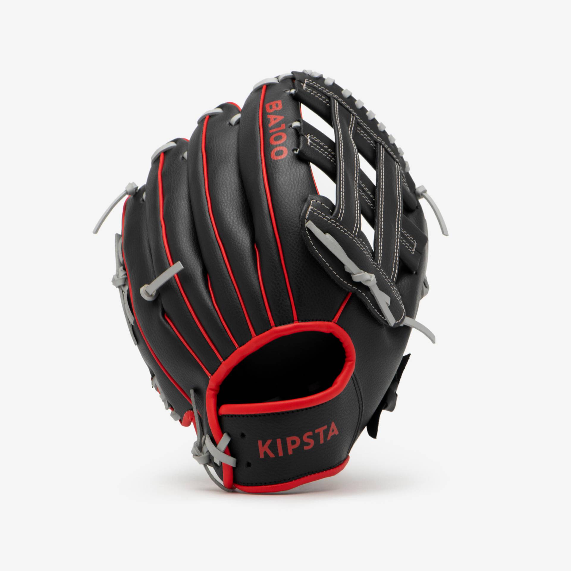 Damen/Herren Baseball Handschuh Rechtswerfer - BA100 schwarz/rot von KIPSTA
