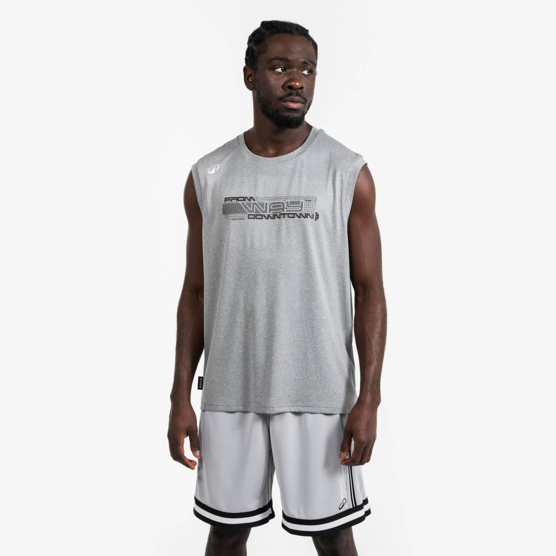 Damen/Herren Basketball Trikot ärmellos - Fast 500 grau von KIPSTA