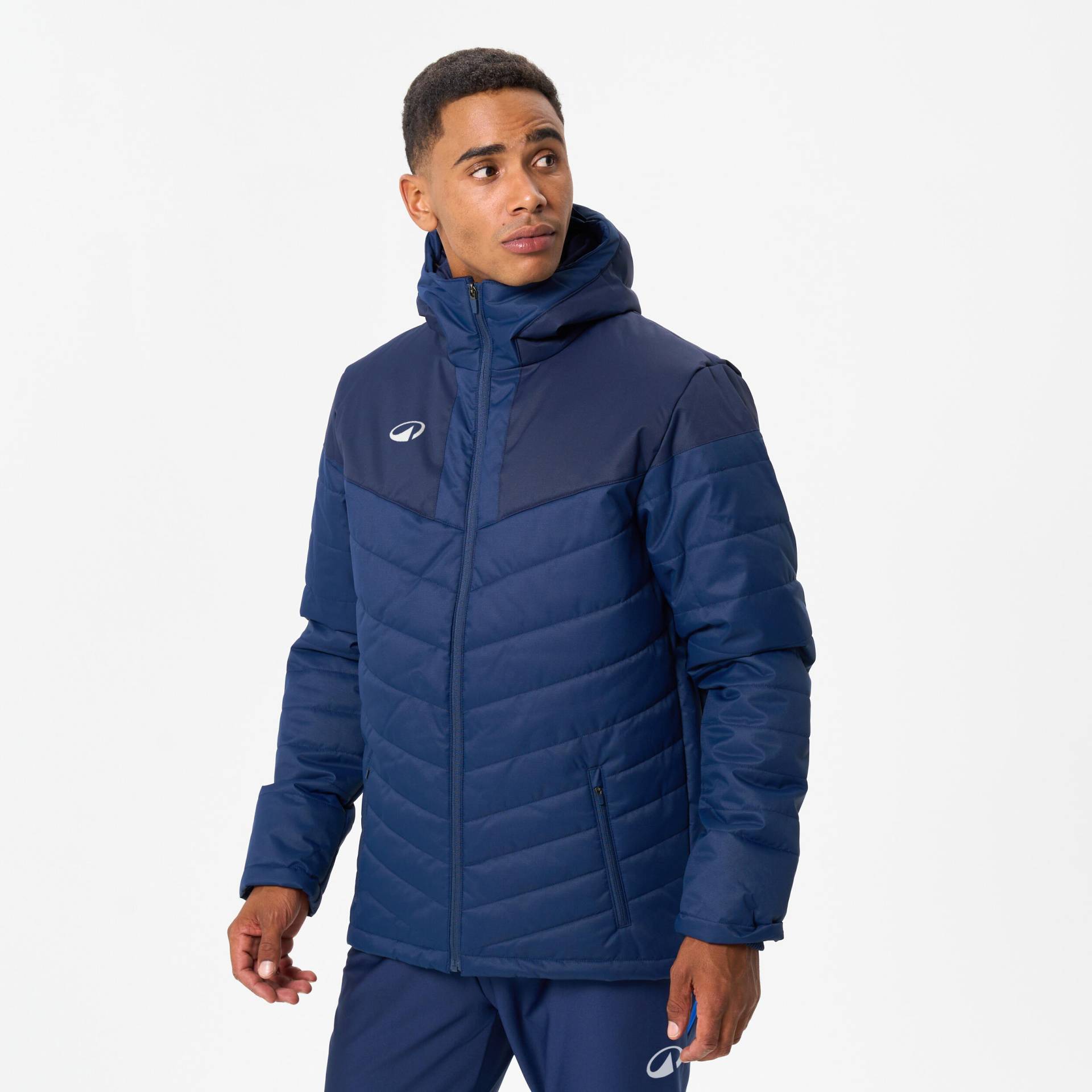 Damen/Herren Fußball Jacke kurz marineblau von KIPSTA