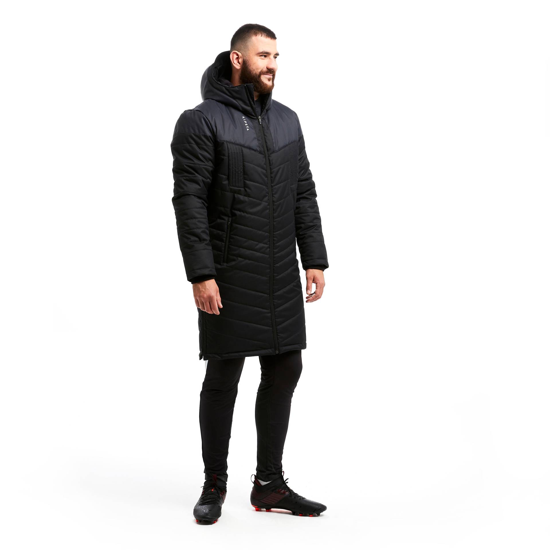 Damen/Herren Fußball Parka lang - Traxium schwarz Damen/Herren Fußball Parka lang - Traxium schwarz von KIPSTA