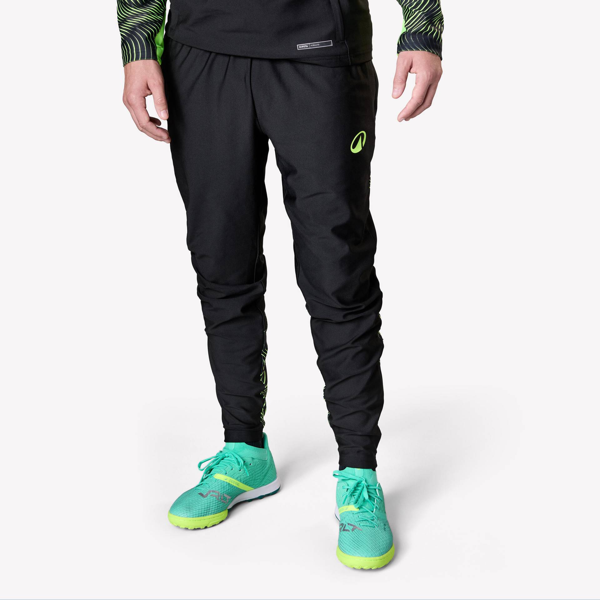 Damen/Herren Fußball Trainingshose - VIRALTO Wave schwarz/neongelb Damen/Herren Fußball Trainingshose - VIRALTO Wave schwarz/neongelb von KIPSTA