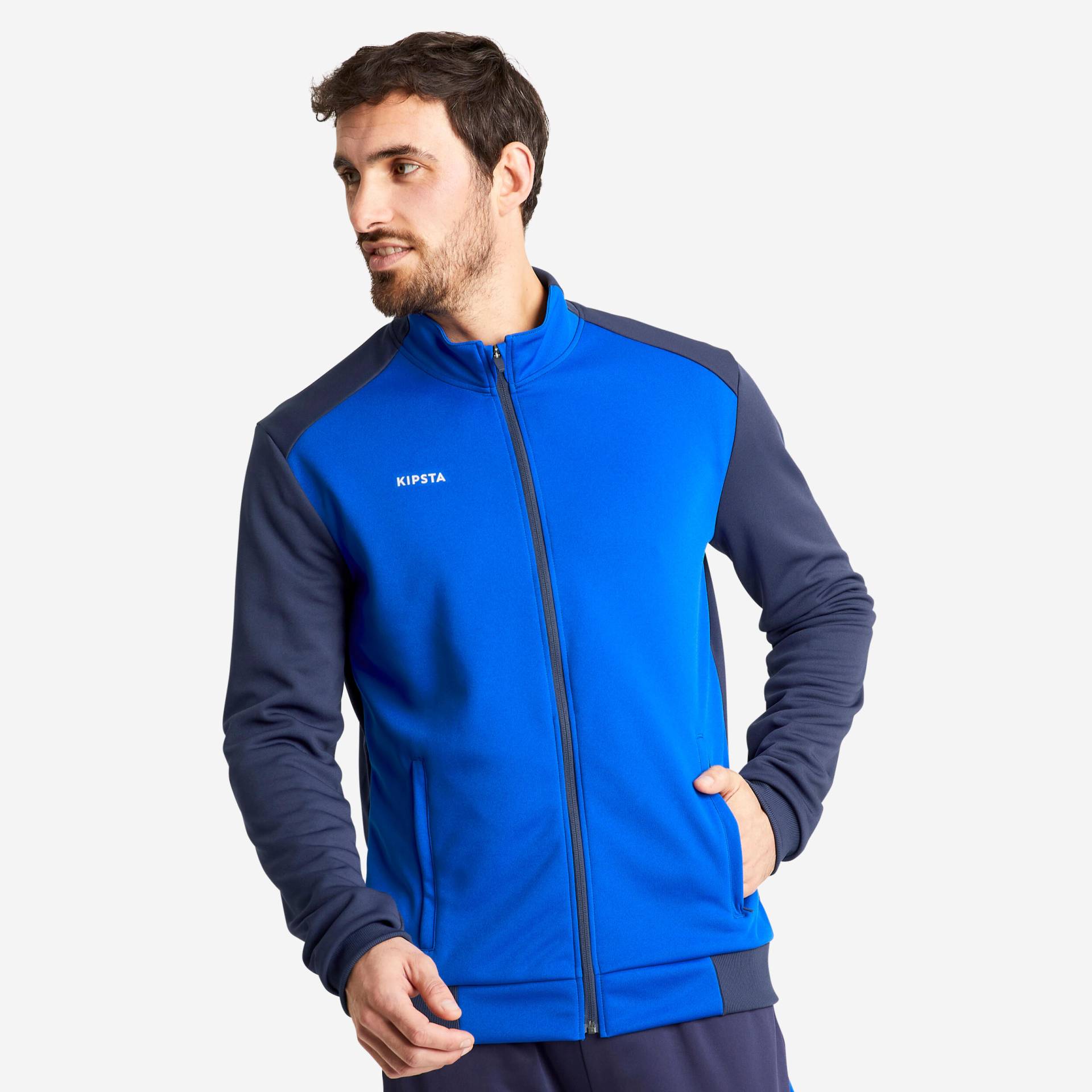 Damen/Herren Fußball Trainingsjacke - Essential marineblau von KIPSTA