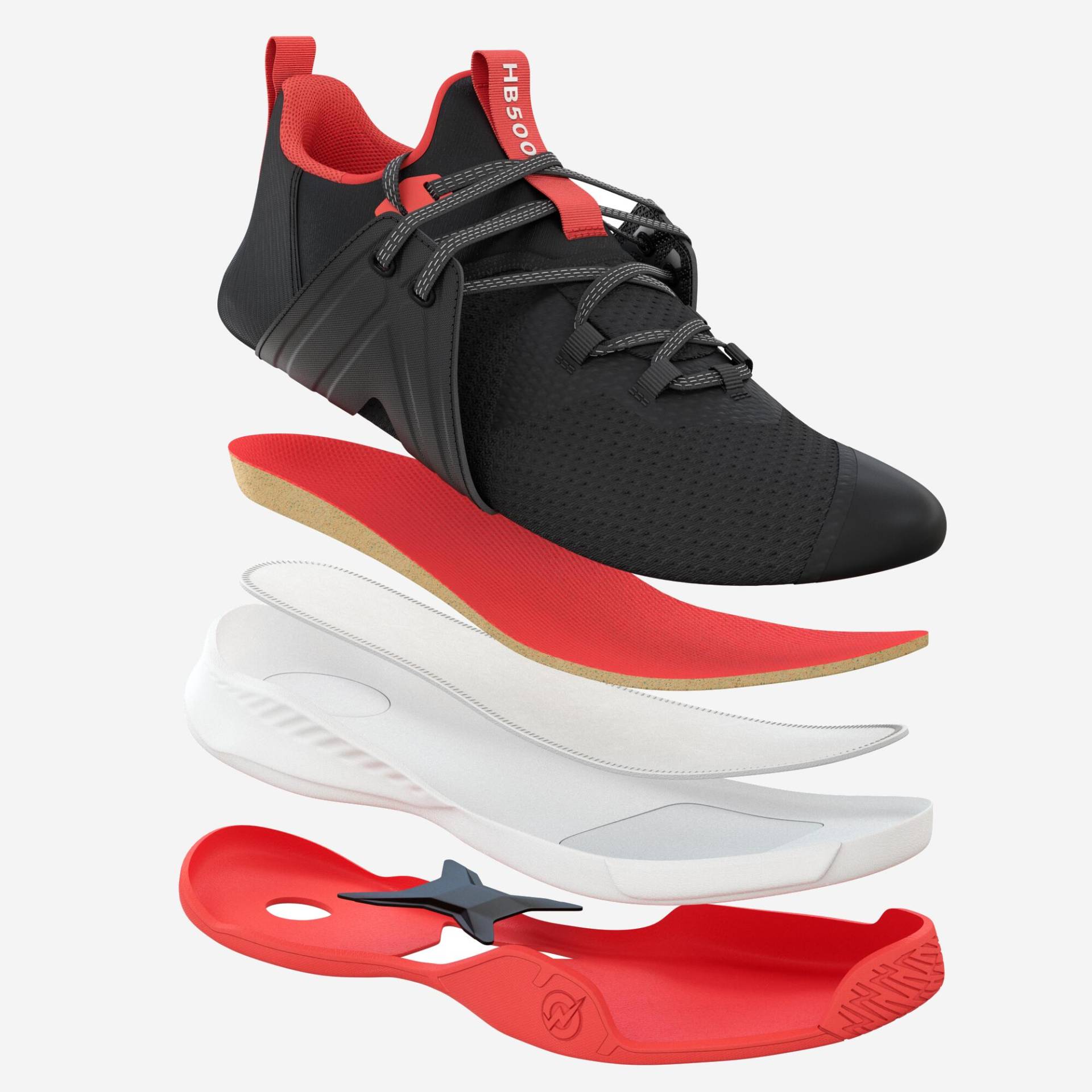 Damen/Herren Handball Hallenschuhe - H500 Faster schwarz/rot Damen/Herren Handball Hallenschuhe - H500 Faster schwarz/rot von KIPSTA