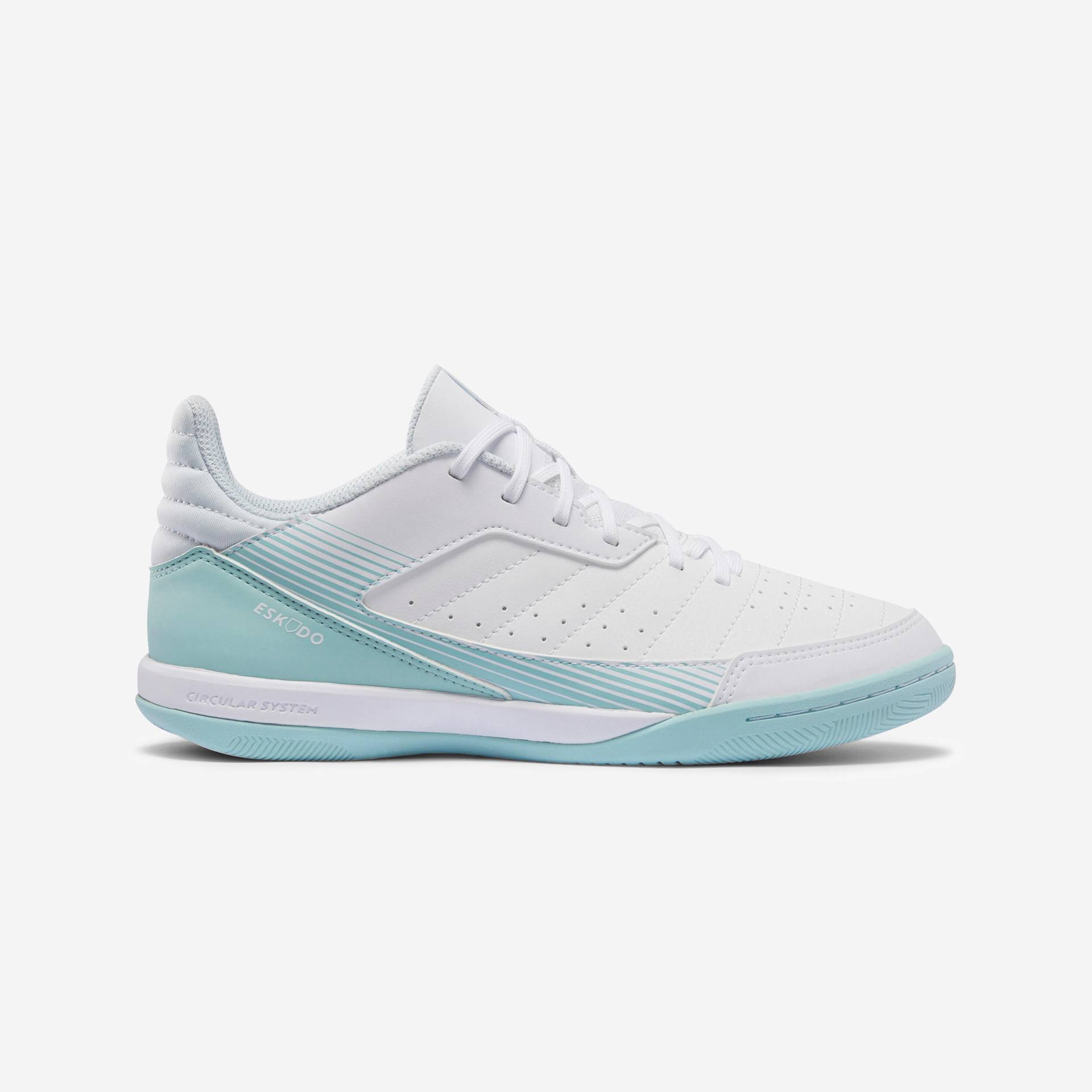 Damen Fußball Hallenschuhe Futsal - Eskudo 500 weiß/blau Damen Fußball Hallenschuhe Futsal - Eskudo 500 weiß/blau von KIPSTA
