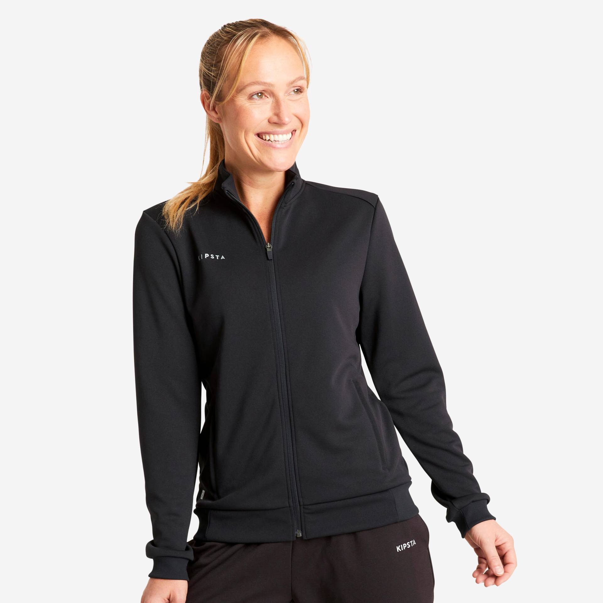 Damen Fußball Trainingsjacke ‒ Essentiel schwarz/grau von KIPSTA