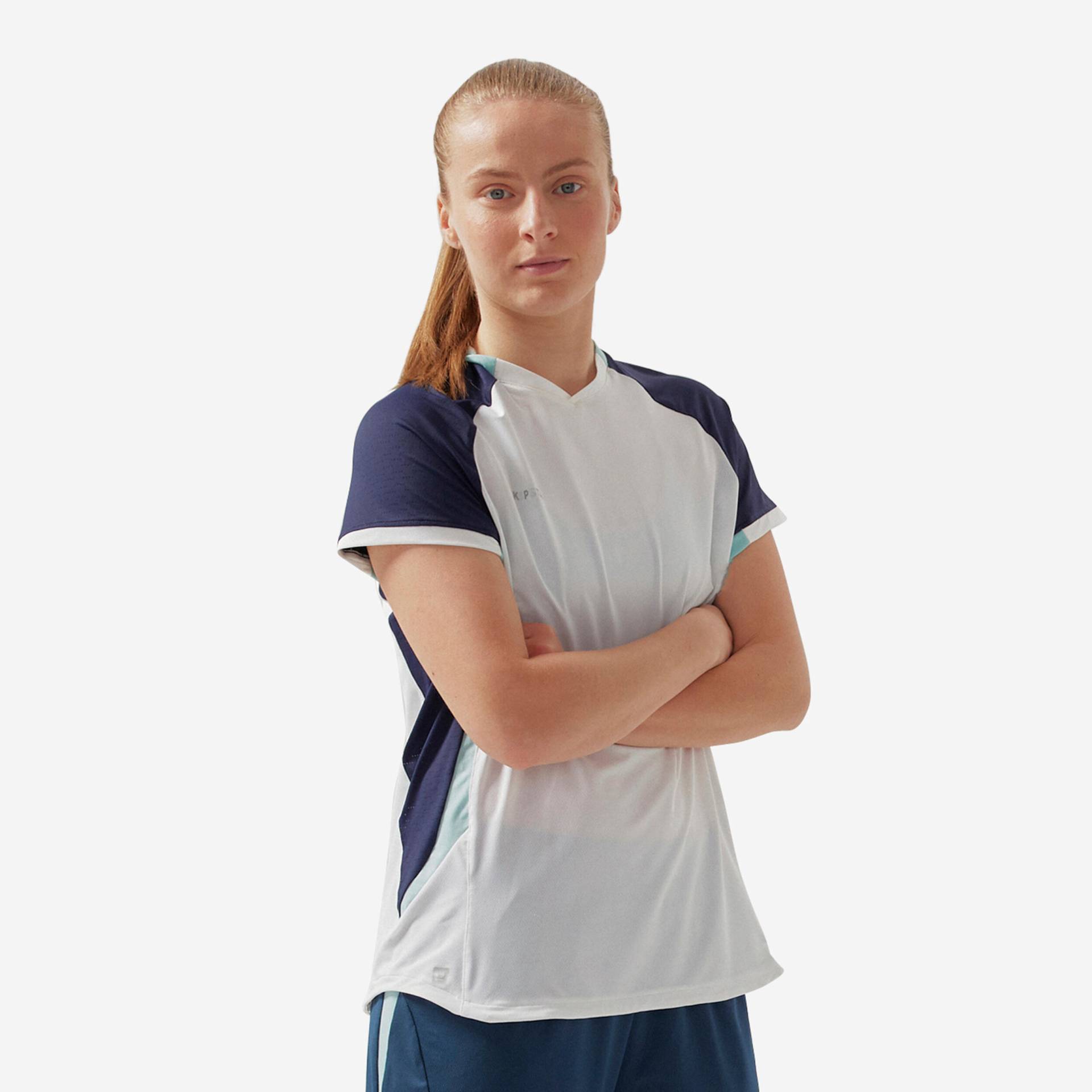 Damen Fussball Trikot kurzarm gerader Schnitt - weiss von KIPSTA