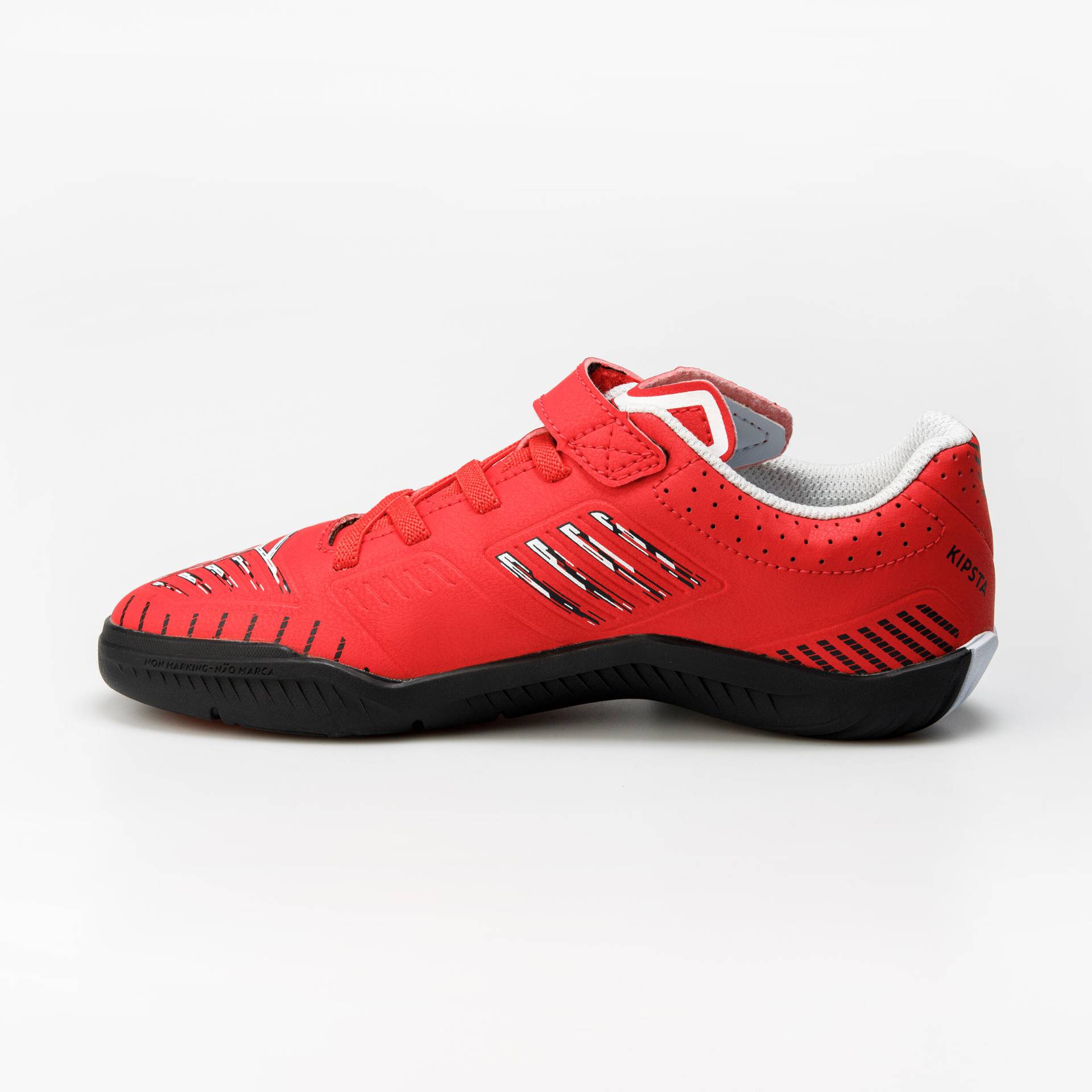 Kinder Fußball Hallenschuhe Futsal mit Klettverschluss - Ginka 500 rot/schwarz Kinder Fußball Hallenschuhe Futsal mit Klettverschluss - Ginka 500 rot/schwarz von KIPSTA