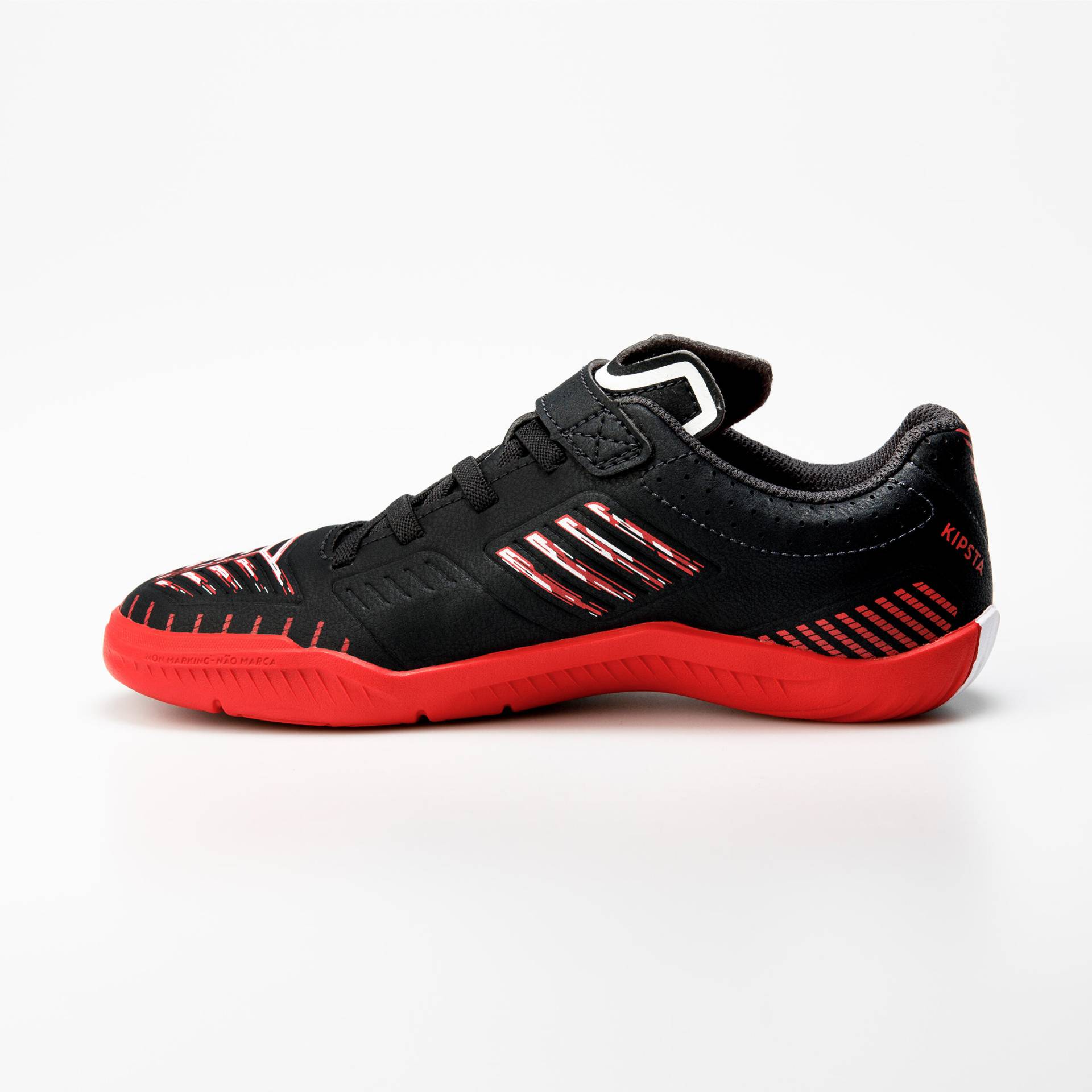 Kinder Fußball Hallenschuhe Futsal mit Klettverschluss - Ginka 500 schwarz/rot Kinder Fußball Hallenschuhe Futsal mit Klettverschluss - Ginka 500 schwarz/rot von KIPSTA