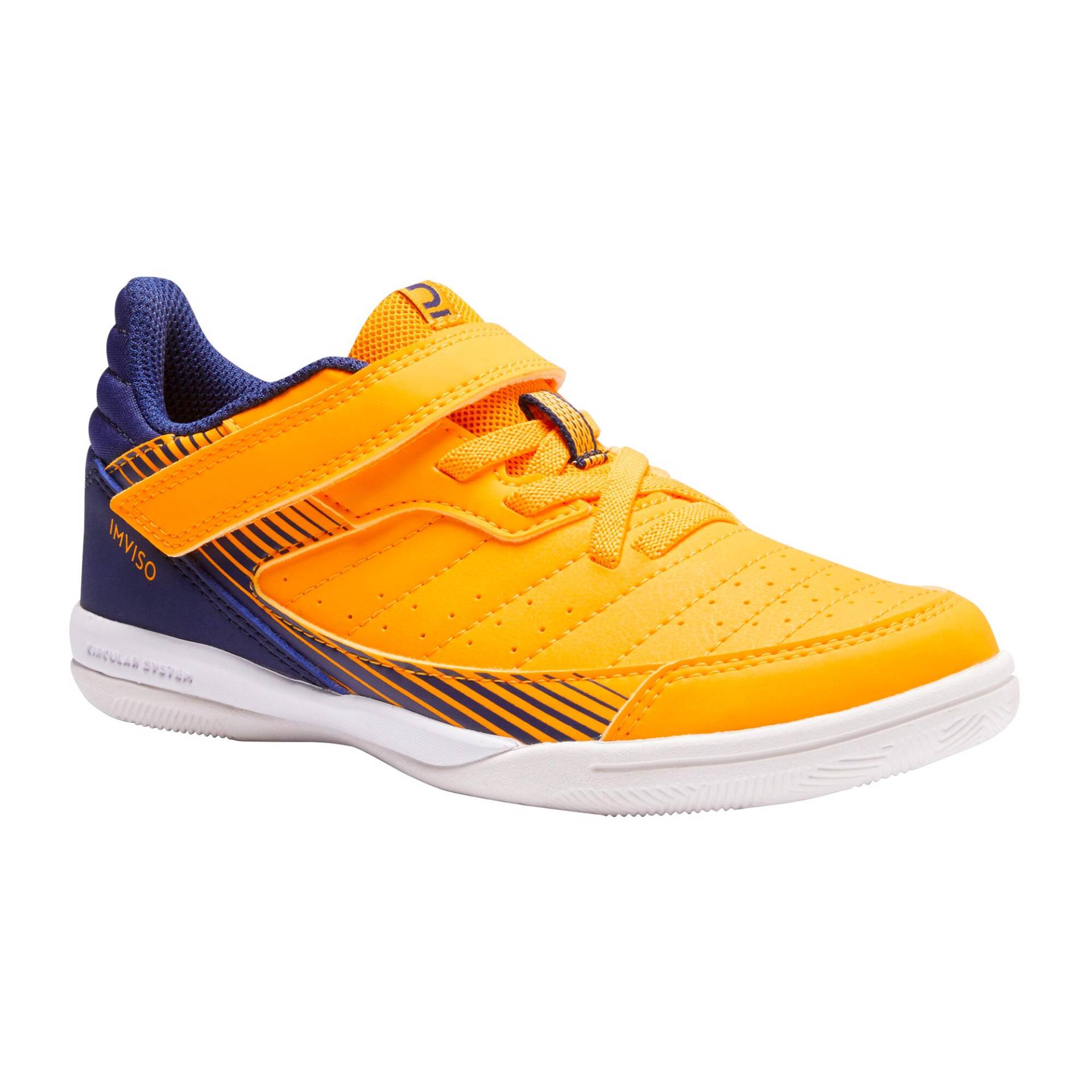 Kinder Fußball Hallenschuhe mit Klettverschluss - Eskudo 500 Futsal gelb/blau Kinder Fußball Hallenschuhe mit Klettverschluss - Eskudo 500 Futsal gelb/blau von KIPSTA