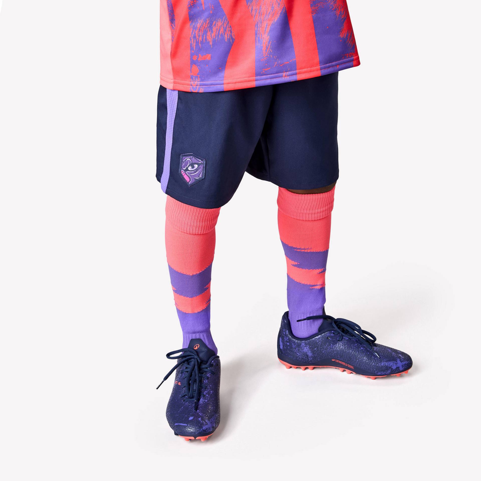 Kinder Fußball Shorts - Viralto Kids blau/lila Streifen Kinder Fußball Shorts - Viralto Kids blau/lila Streifen von KIPSTA