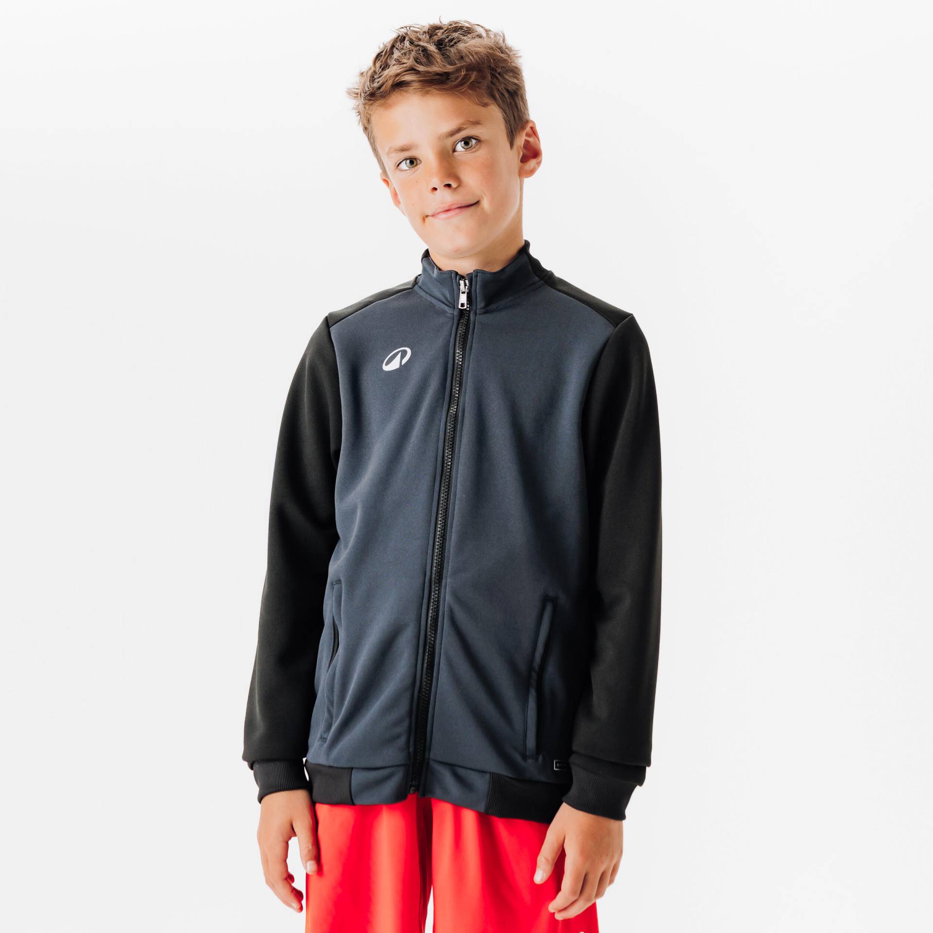 Kinder Fußball Trainingsjacke Essential schwarz/grau Kinder Fußball Trainingsjacke Essential schwarz/grau von KIPSTA