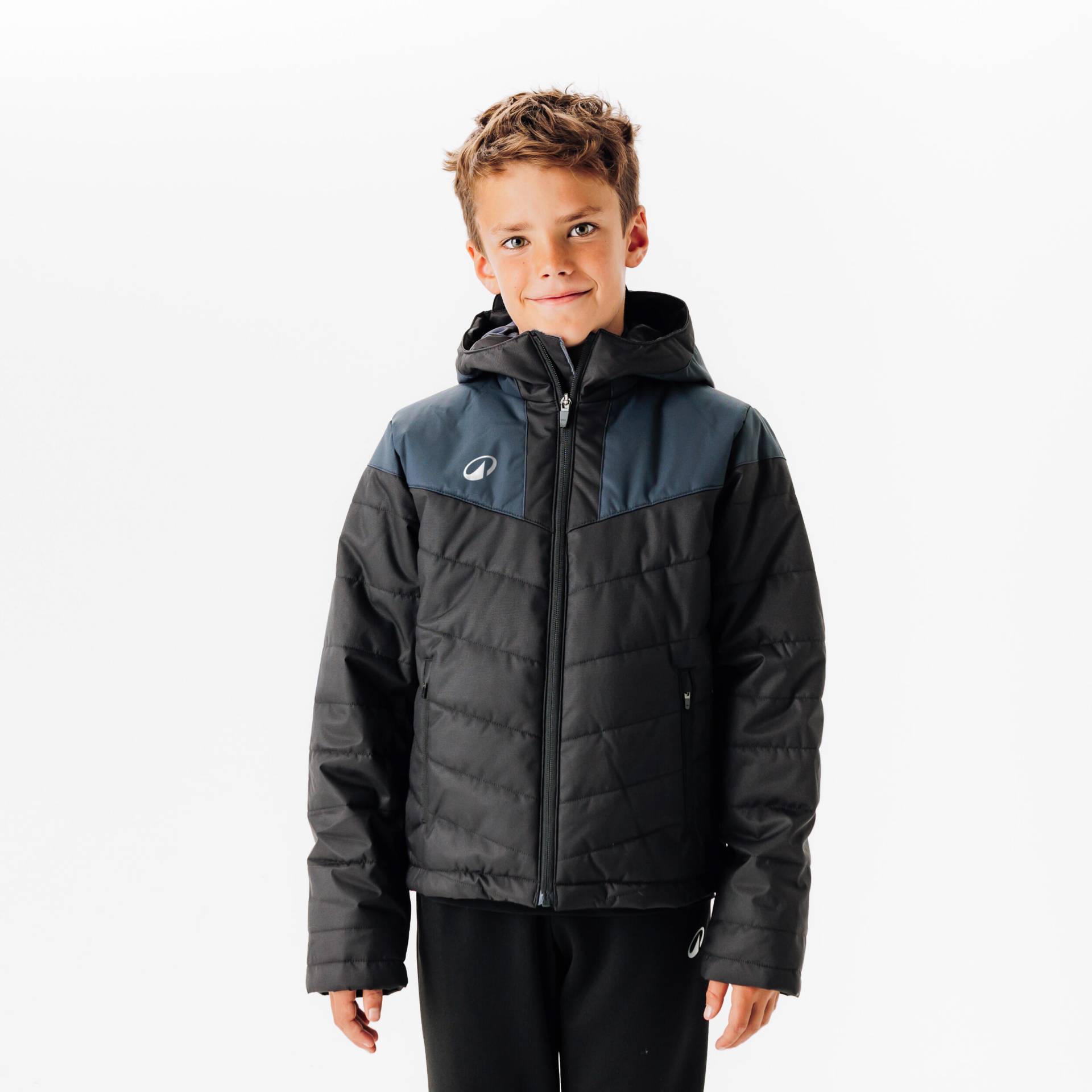 Kinder Fußball Trainingsjacke warm schwarz von KIPSTA