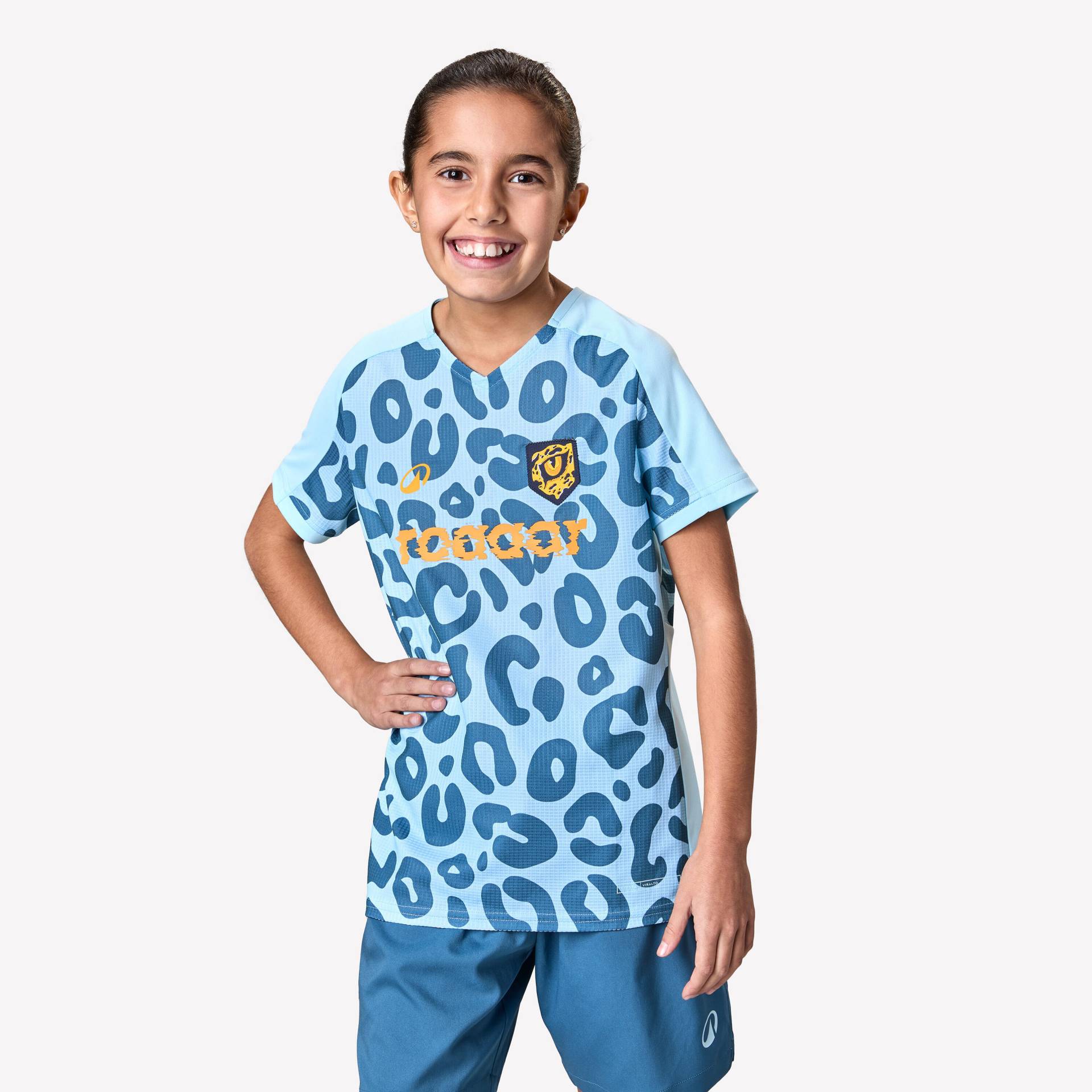 Mädchen Fußball Trikot - Viralto Leopard blau von KIPSTA