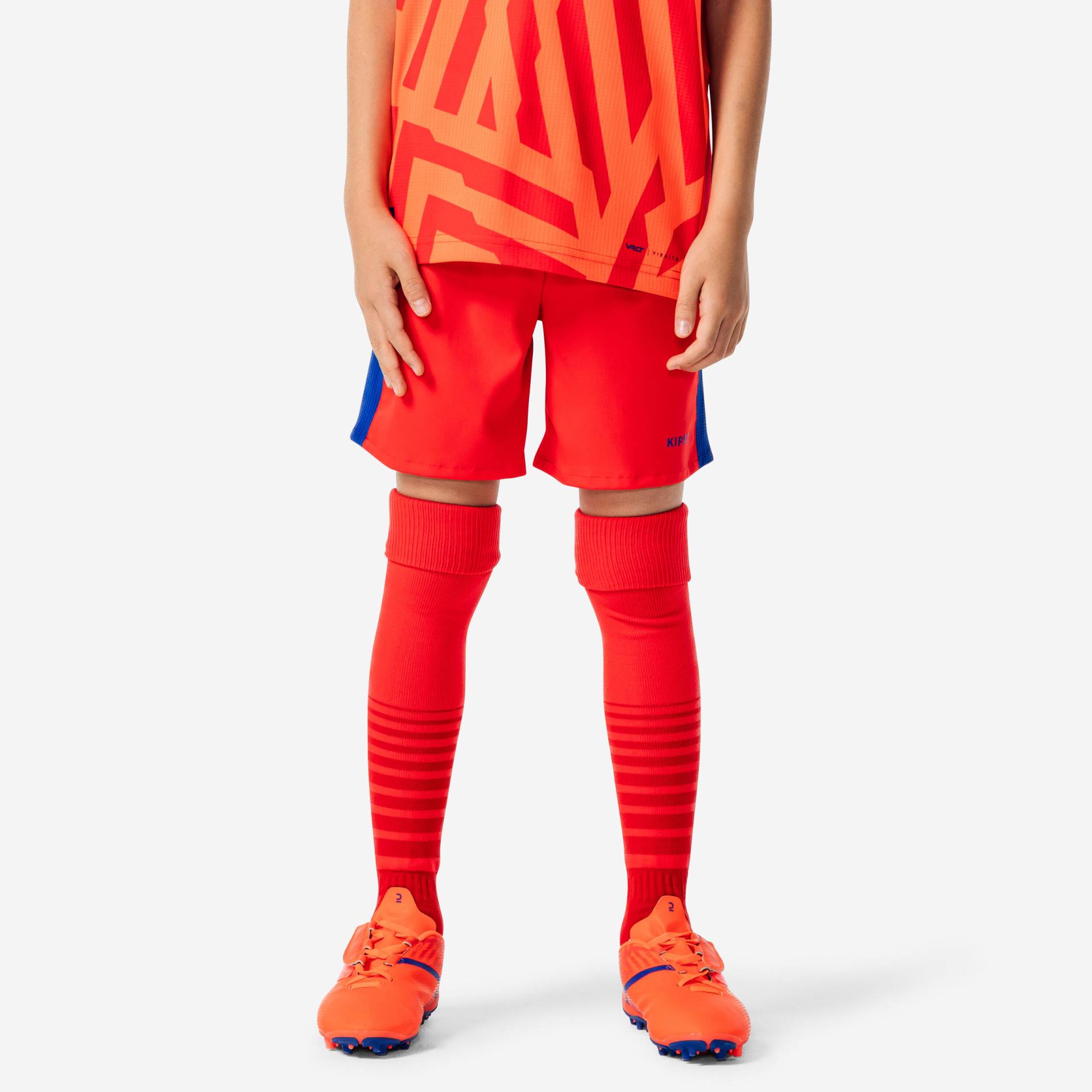 Kinder Fussball Shorts - Viralto Axton orange/blau von KIPSTA
