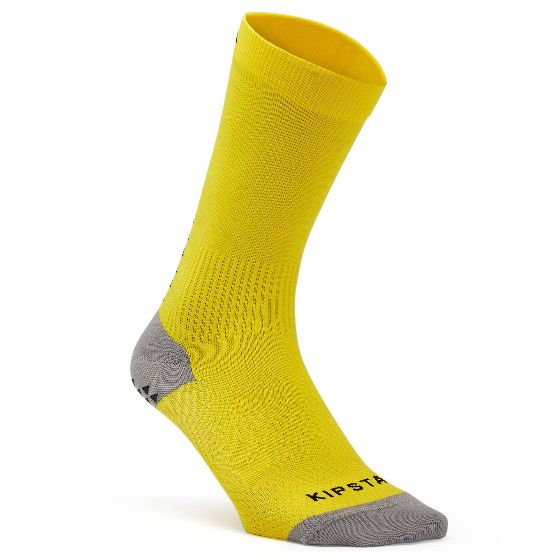 Damen/Herren Fussballsocken halbhoch rutschfest - Viralto II Mid gelb von KIPSTA