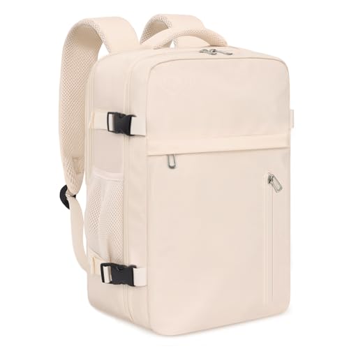 KIRFEIHT Handgepäck 40x20x25 für Ryanair - Kabinentasche Rucksack Untersitz Reise Handgepäckrucksack mit Laptopfach für Arbeit, Freizeit - Beige KIRFEIHT Handgepäck 40x20x25 für Ryanair - Kabinentasche Rucksack Untersitz Reise Handgepäckrucksack mit Laptopfach für Arbeit, Freizeit - Beige von KIRFEIHT
