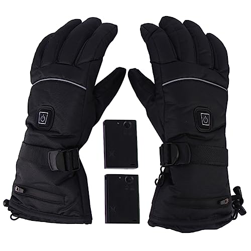 KITANDOVE 1 Paar Beheizte Handschuhe thermohandschuhe Thermal Gloves Handschuhe Touchscreen Fahrradhandschuhe Herren Männer Arbeitshandschuhe Heizhandschuhe beheizbare Handschuhe PU-Leder von KITANDOVE