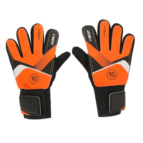 KITANDOVE 1 Paar latexhandschuhe Torwarthandschuhe für Kinder PU Torwarthandschuhe Fußball-Torwarthandschuhe Fußball Versorgung Fußballhandschuh aus Latex PU-Handschuhe Emulsion Orange von KITANDOVE